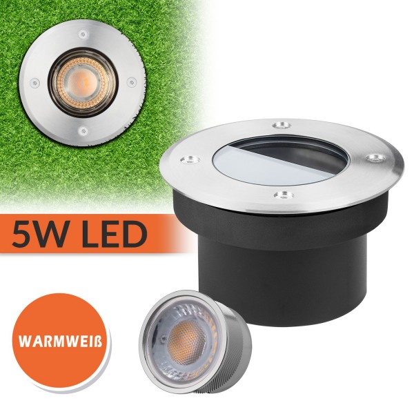 Flacher LED Bodeneinbaustrahler - Dimmbare Farbtemperatur - mit tauschbarem LED Leuchtmittel von LED