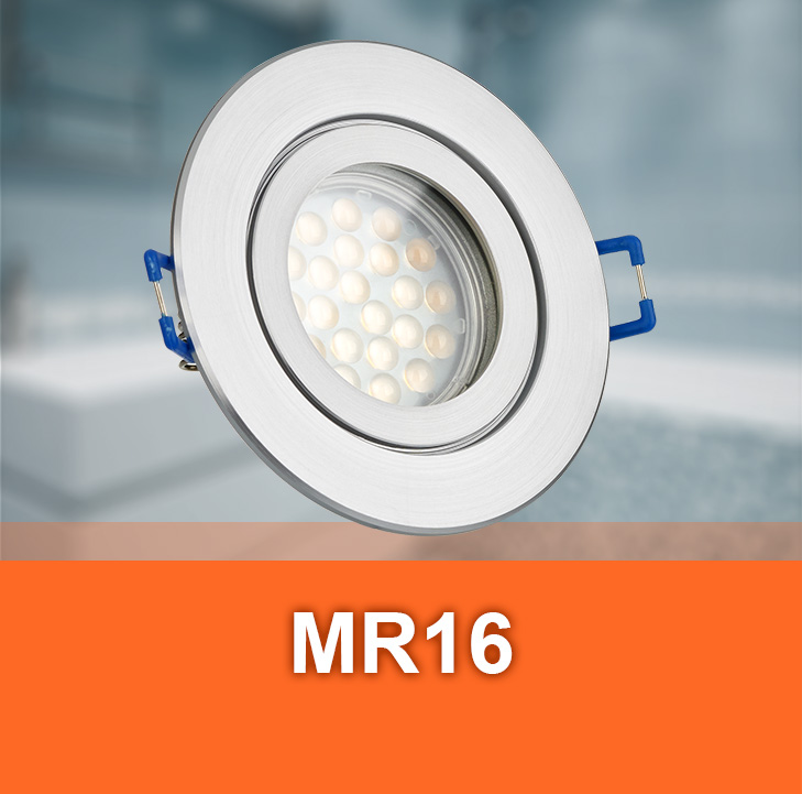 4er Set IP44 LED Badezimmer Einbaustrahler Aqua44-Q230V5WChrom glänzend 