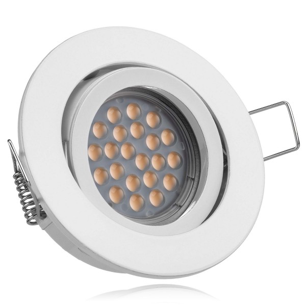LED Einbaustrahler Set Weiß mit LED GU5.3 / MR16 Markenstrahler von LEDANDO - 5W - 12V -schwenkbar -