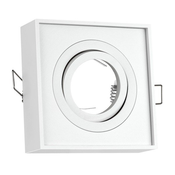 Alu Einbaustrahler Gord Mini - Minimale Einbautiefe - Weiß Matt - Schwenkbar - Deckenstrahler - Deckenlampe - Einbaulampe - für LED GU10, LED MR16 und LED GU5.3