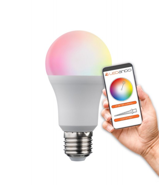 Tuya E27 LED Birne 9 Watt - Steuerung per App Smart Life - RGB CCT- 806m - Farbwechsel - Warmweiß bi