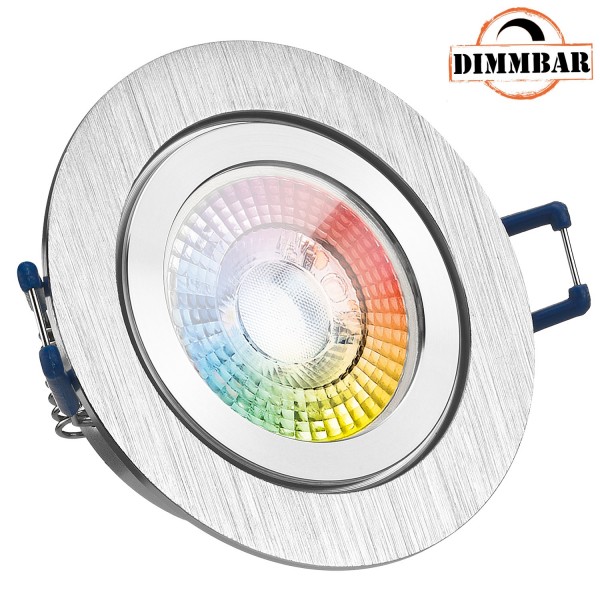 IP44 RGB LED Einbaustrahler Set extra flach in bicolor - zweifarbig mit 3W LED von LEDANDO - 11 Farb