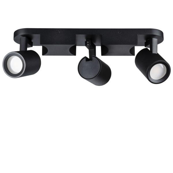 3er Deckenstrahler Nirual - schwarz - für LED GU10 Leuchtmittel - Spots - Deckenspot - Deckenleuchte