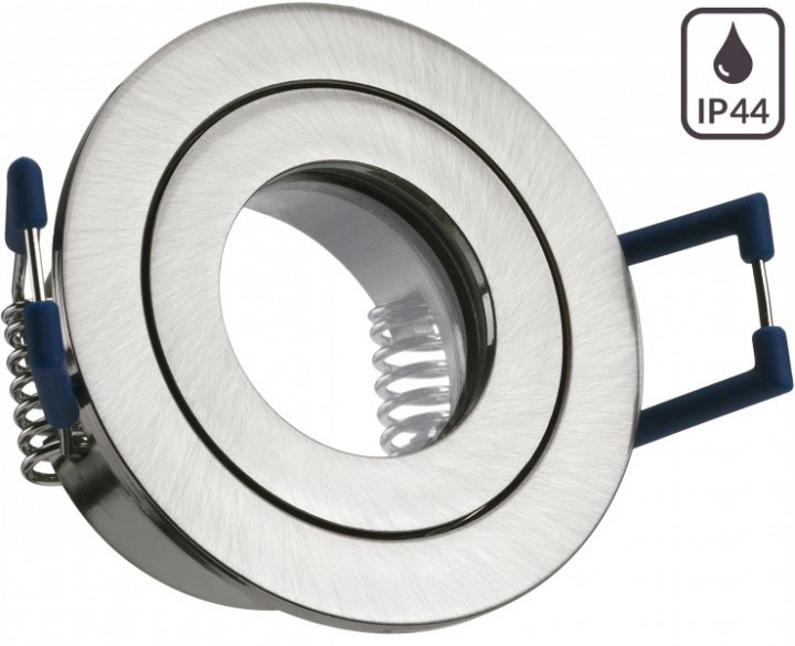 IP44 - MR11 Druckguss-Einbaustrahler rund - silber gebürstet - Deckenstrahler - Deckenlampe - Einbau