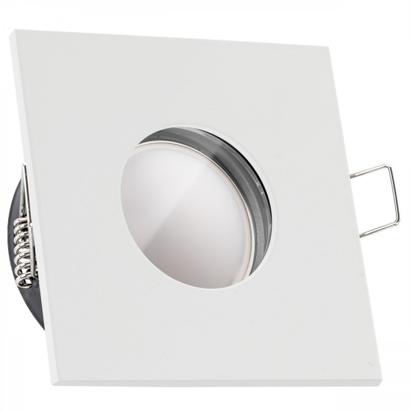 IP65 LED Einbaustrahler Set extra flach in weiß mit 5W Leuchtmittel von LEDANDO - 3000K warmweiß - 1