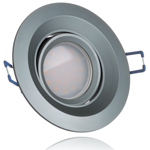 LED Einbaustrahler Set Anthrazit Grau mit LED GU5.3 / MR16 Markenstrahler von LEDANDO - 5W - warmwei