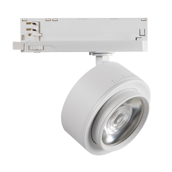 18W LED Strahler für für 3-Phasen-Schiene - weiß - einstellbarer Abstrahlwinkel - 3000K warmweiß - 1