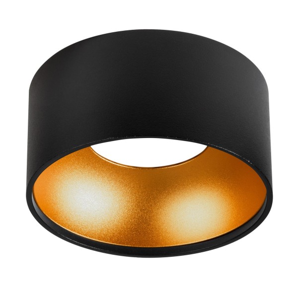 Schwarzer Design-Einbaustrahler mit Goldreflektor für Deckeneinbau - Deckenstrahler - Deckenlampe -