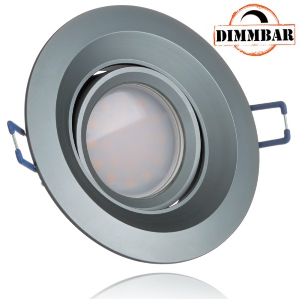 LED Einbaustrahler Set EXTRA FLACH (35mm) in Anthrazit Grau mit LED Markenleuchtmittel von LEDANDO -