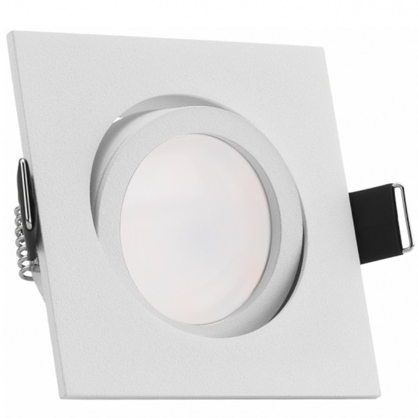 LED Einbaustrahler Set extra flach in weiß matt mit 5W Leuchtmittel von LEDANDO - 3000K warmweiß - 1