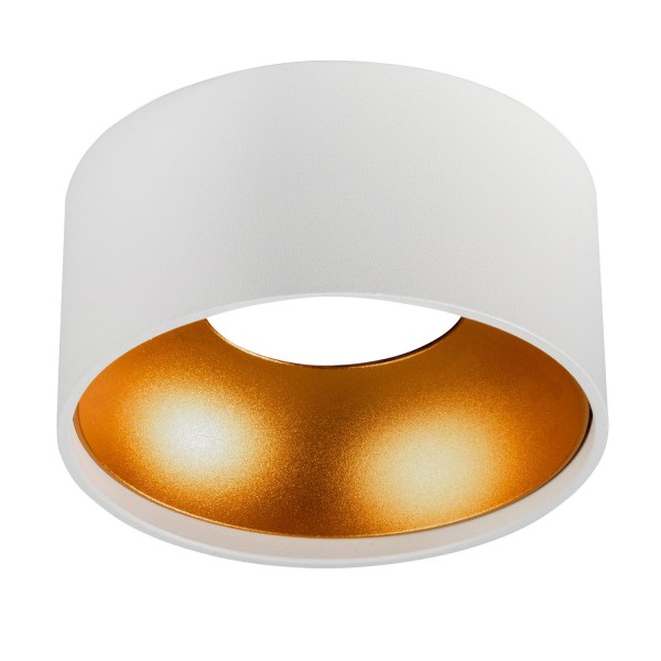 Weißer Design-Einbaustrahler mit Goldreflektor für Deckeneinbau - Deckenstrahler - Deckenlampe - Ei