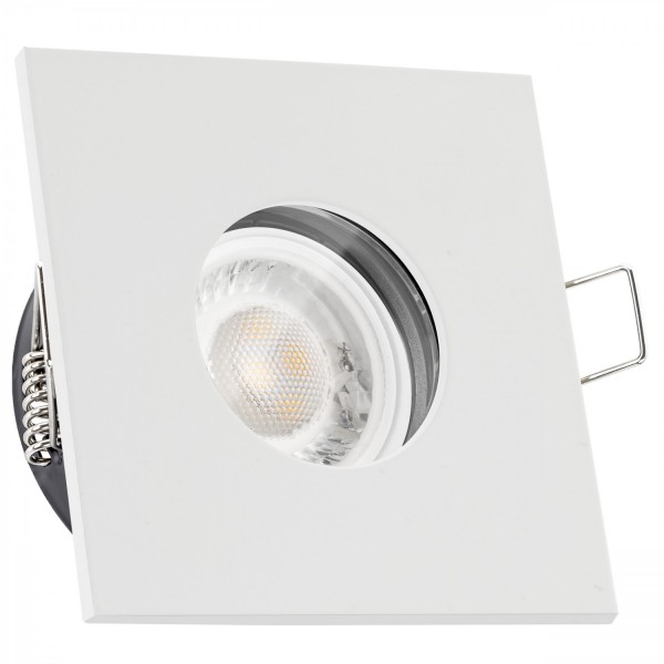 IP65 LED Einbaustrahler Set extra flach in weiß mit 5W Leuchtmittel von LEDANDO - 3000K warmweiß - 6