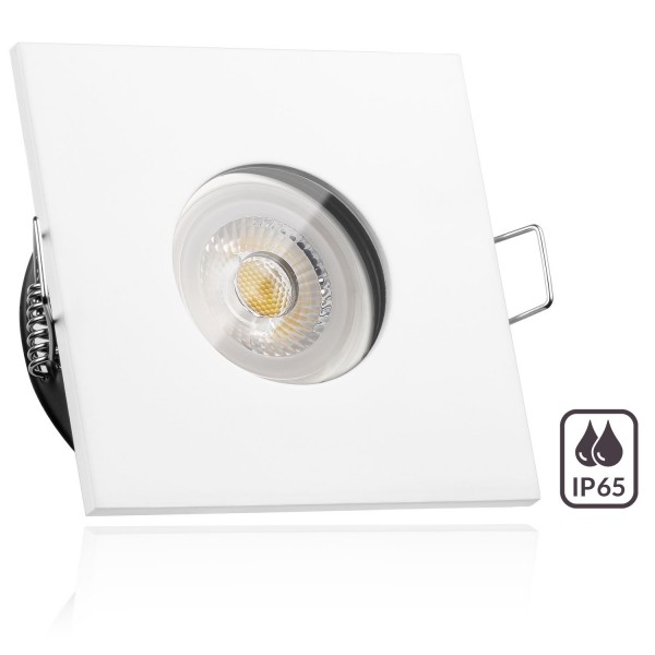 IP65 LED Einbaustrahler Set Weiß mit 4000K LED GU10 Markenstrahler von LEDANDO - 7W - neutralweiss -
