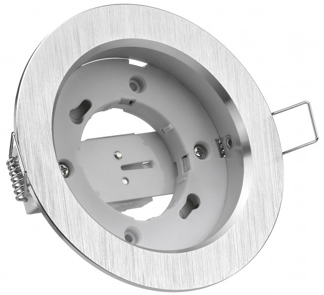 Alu-Einbaustrahler rund aluminium gebürstet für GX53 Leuchtmittel - extra flach - 35mm Aufbauhöhe -