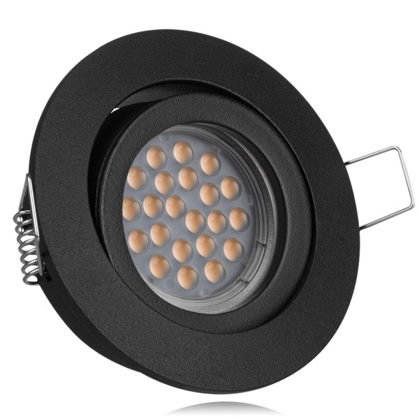 LED Einbaustrahler Set Schwarz mit LED GU5.3 / MR16 Markenstrahler von LEDANDO - 5W - warmweiss - 60