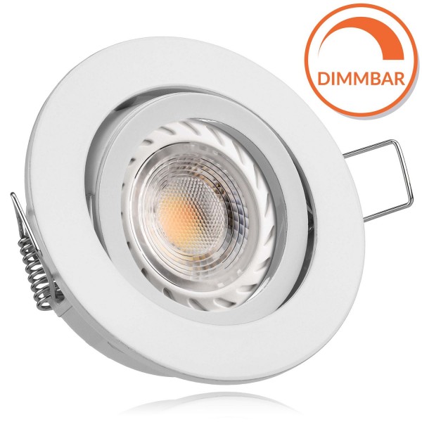 LED Einbaustrahler Set GU10 in weiß mit 5,5W LED von LEDANDO - dimmbare Farbtemperatur 1800-3000K wa