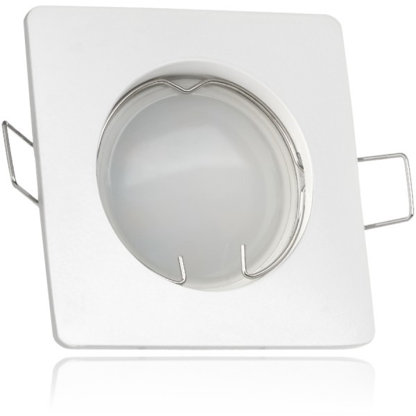 LED Einbaustrahler Set Weiß mit LED GU10 Markenstrahler von LEDANDO - 5W - warmweiss - 120° Abstrahlwinkel - 35W Ersatz - A+ - LED Spot 5 Watt - Einbauleuchte LED eckig