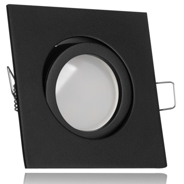 LED Einbaustrahler Set Schwarz mit LED GU10 Markenstrahler von LEDANDO - 5W - warmweiss - 120° Abstr
