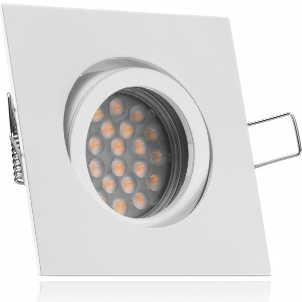 LED Einbaustrahler Set Weiß mit LED GU5.3 / MR16 Markenstrahler von LEDANDO - 5W - warmweiss - 60° A