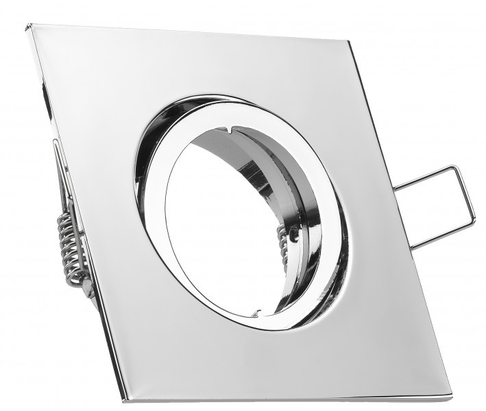 Druckguss-Einbaustrahler - chrom - eckig -schwenkbar - Deckenstrahler - Deckenlampe - für LED GU10, LED MR16 und LED GU5.3