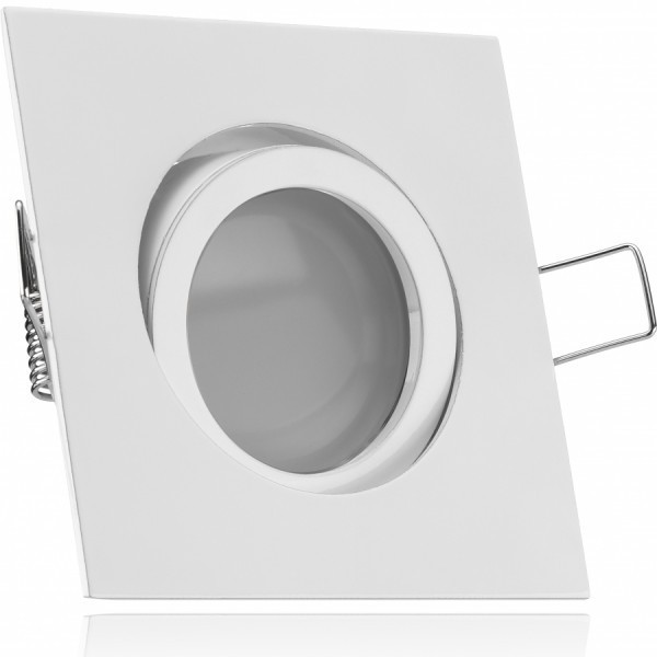 LED Einbaustrahler Set Weiß mit LED GU10 Markenstrahler von LEDANDO - 5W - warmweiss - 120° Abstrahl