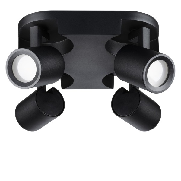 4er Deckenstrahler Nirual - schwarz - für LED GU10 Leuchtmittel - Spots - Deckenspot - Deckenleuchte
