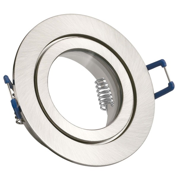 IP44 Aluminium-Einbaustrahler - silber gebürstet - rund - Badezimmer / Feuchtraum geeignet - nicht s