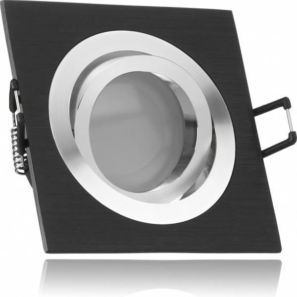 LED Einbaustrahler Set Bicolor (chrom / schwarz) mit LED GU10 Markenstrahler von LEDANDO - 5W - warm