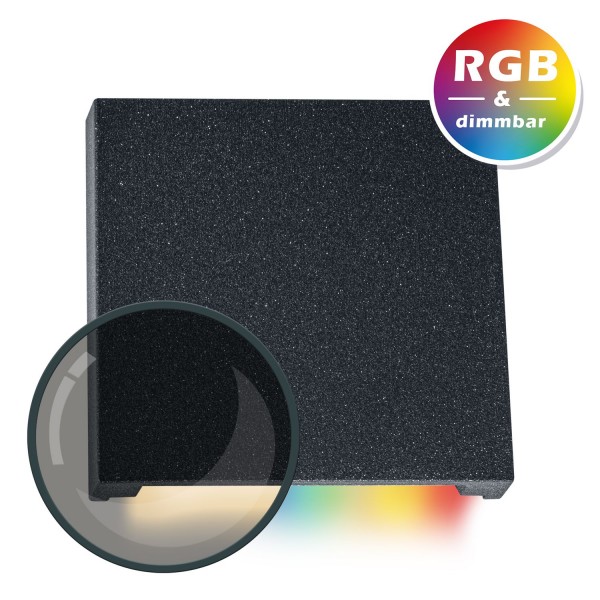 RGB LED Treppenbeleuchtung in DB703 Eisenglimmer grau für Schalterdoseneinbau 60/68mm - 11 Farben +