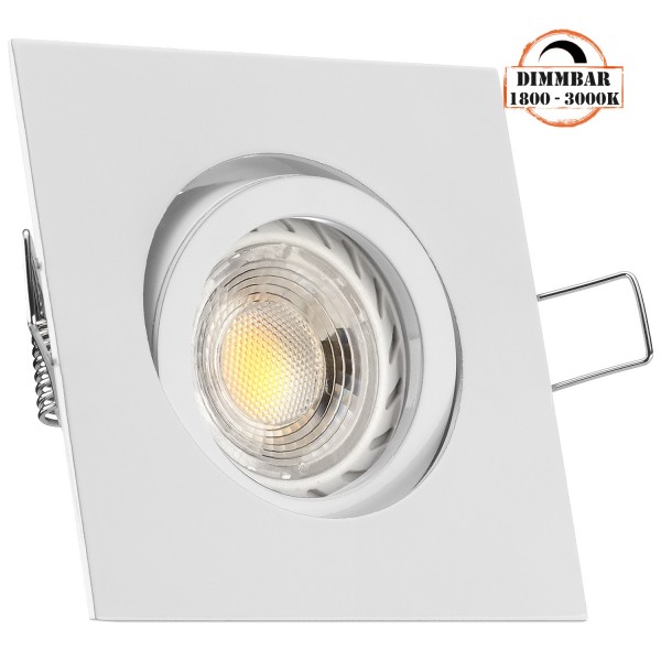LED Einbaustrahler Set GU10 in weiß mit 5,5W LED von LEDANDO - dimmbare Farbtemperatur 1800-3000K wa