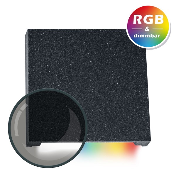 RGB LED Treppenbeleuchtung in DB703 Eisenglimmer grau für Schalterdoseneinbau 60/68mm - 11 Farben +