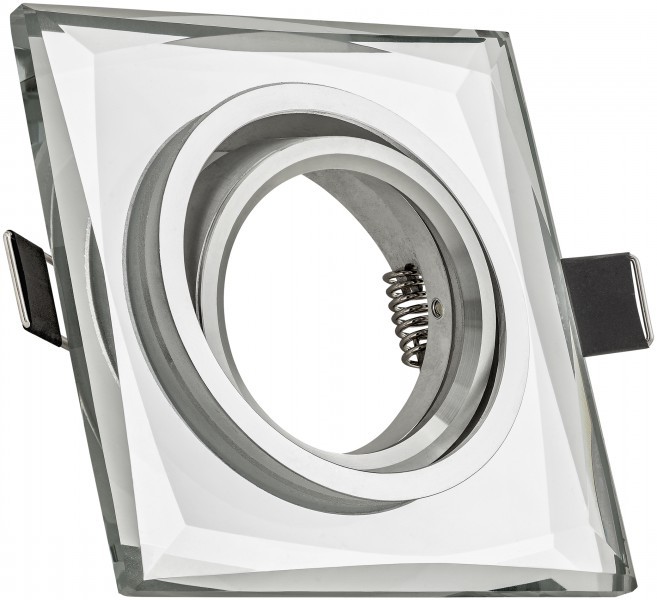 Kristall Einbaustrahler Weiß / Weiss klar - schwenkbar - Glas Deckenstrahler - Deckenlampe - Einbaulampe - für LED GU10, LED MR16 und LED GU5.3