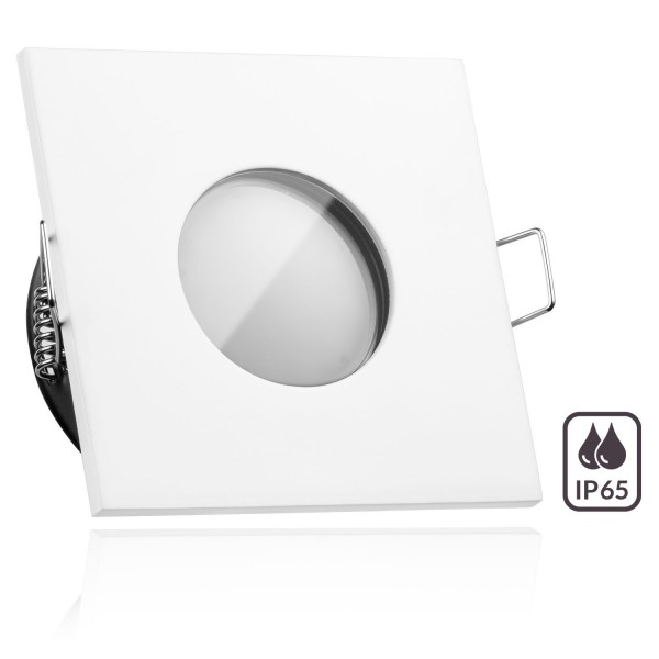 IP65 LED Einbaustrahler Set Weiß mit LED GU5.3 / MR16 Markenstrahler von LEDANDO - 5W - warmweiss -